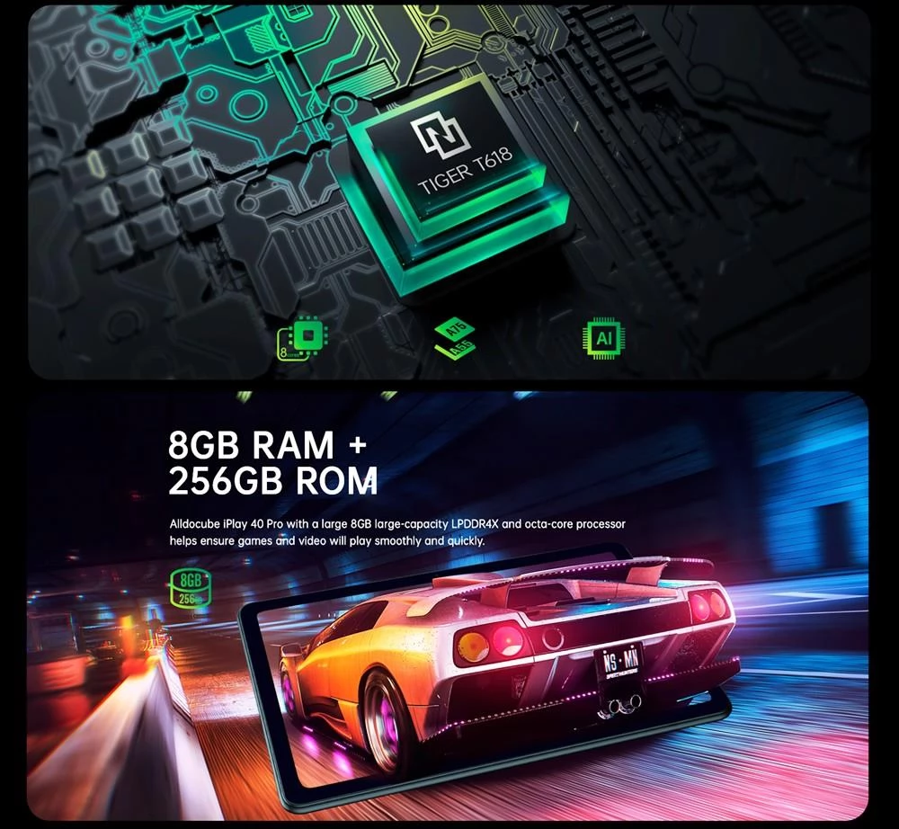 ALLDOCUBE iPlay 40 Pro UNISOC Tiger T618 octa-core Chip LTE Tablet